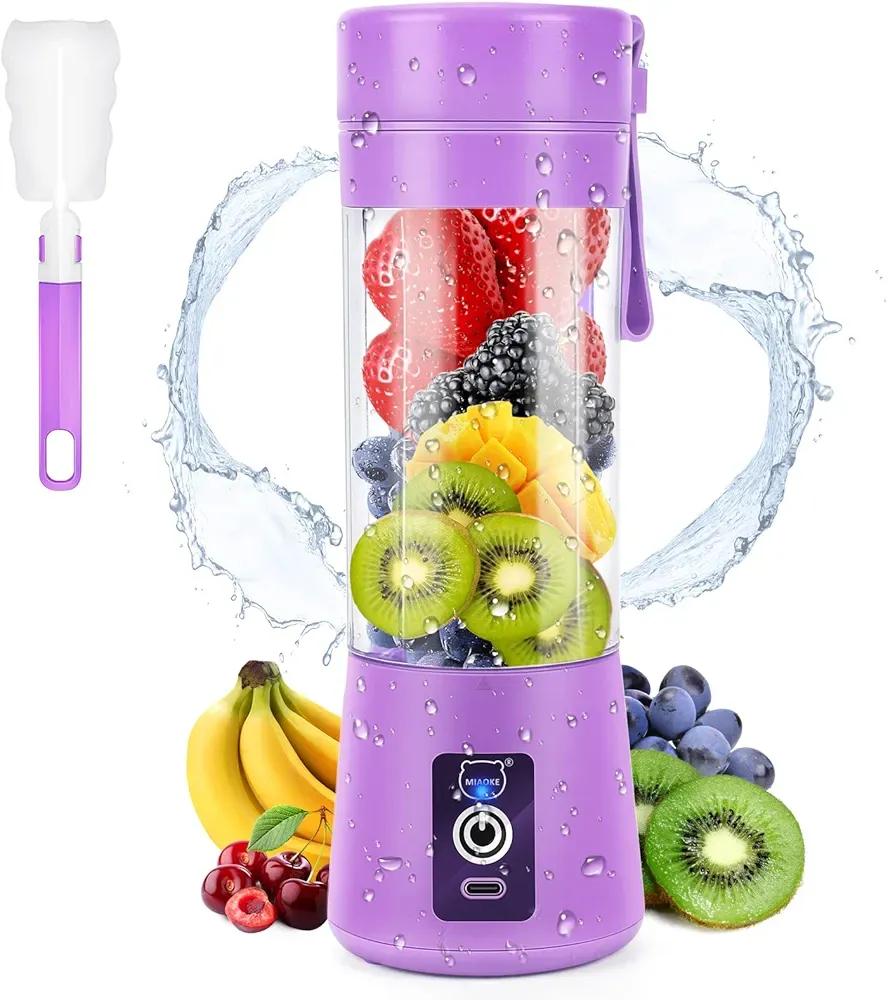 Umar Mart portable electric rechargeable juicer blender for kitchen accessories, showing compact design and blending jar.