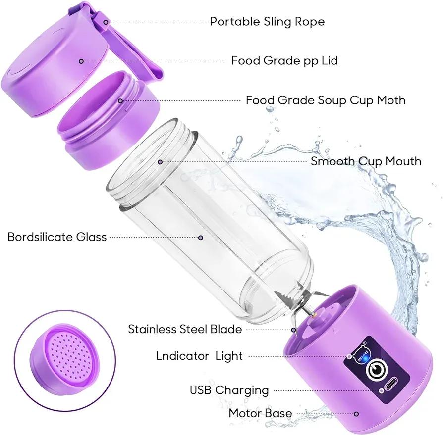 Umar Mart portable electric rechargeable juicer blender in a sleek compact design, ideal for on-the-go kitchen accessories.