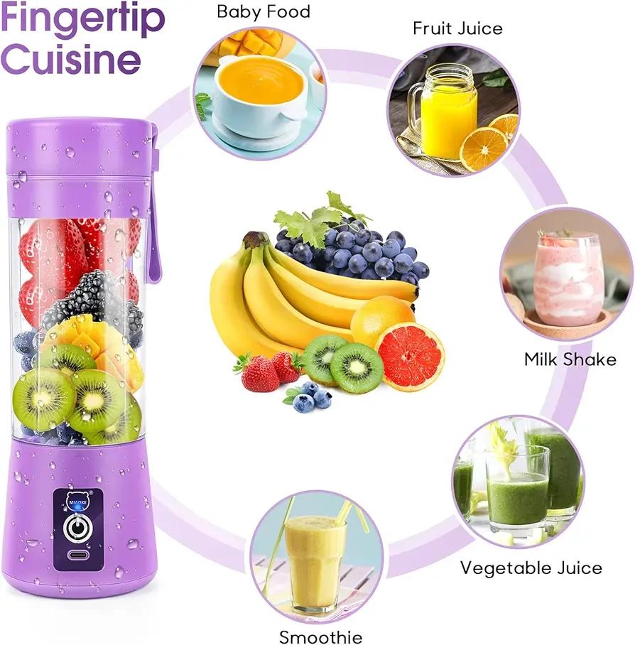 Umar Mart portable electric rechargeable juicer blender, compact kitchen accessory with a sleek design and blending jar.