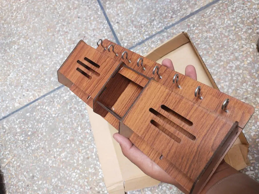 Premium Wooden Smartphone & Key Organizer Umar Mart