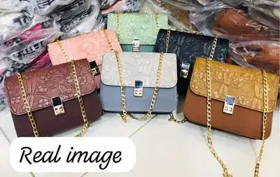 Elegant Floral Embossed Chain Shoulder Bag Umar Mart