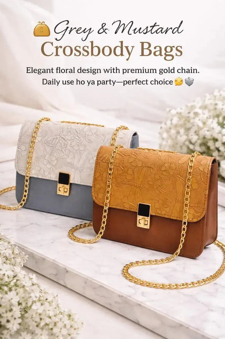 Elegant Floral Embossed Chain Shoulder Bag Umar Mart