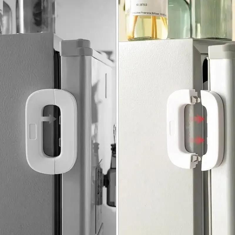 Umar Mart fridge lock with keys, ABS plastic security lock for kitchen safety and appliance protection.