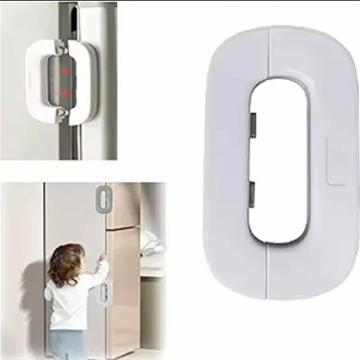 Umar Mart ABS plastic fridge lock with keys, kitchen security accessory, multi-function safety lock for household safety.