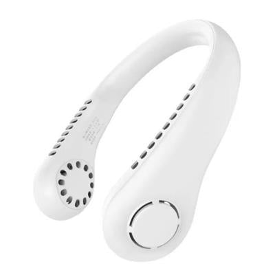 White Umar Mart Ultra-Cool 3-speed portable neck fan with fast charging and sleek design, ideal for hands-free cooling.