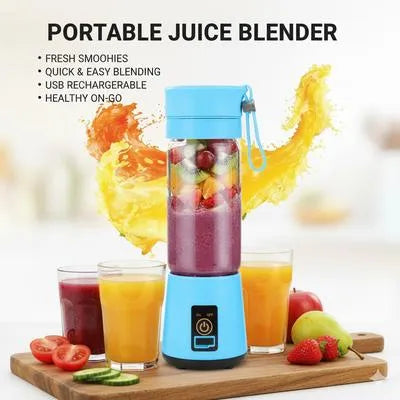 Umar Mart portable electric rechargeable juicer blender with sleek kitchen accessories design, shown in black with blending container.